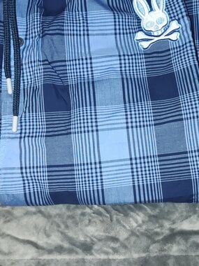 Psycho Bunny Men's Blue Plaid Pajama Bottoms